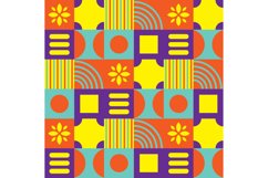 Flat square colorful geometric pattern banner and poster art Product Image 1