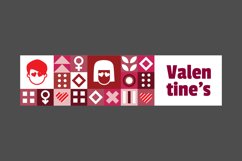 Flat valentine horizontal banner design background Product Image 2