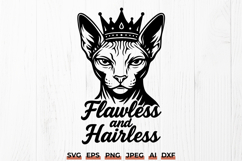 Flawless and Hairless Sphynx Cat SVG | Funny Hairless Cat Product Image 1