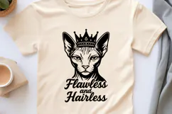 Flawless and Hairless Sphynx Cat SVG | Funny Hairless Cat Product Image 2
