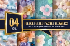 Fleece Felted Pastel Flowers Pattern Digital Paper Product Image 1