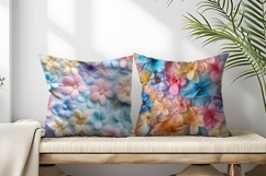 Fleece Felted Pastel Flowers Pattern Digital Paper Product Image 2