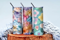 Fleece Felted Pastel Flowers Pattern Digital Paper Product Image 3