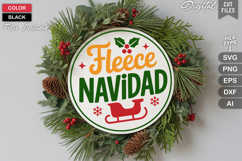 Fleece Navidad SVG | Christmas Round Sign SVG | Xmas SVG Product Image 2