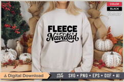 Fleece Navidad SVG | Christmas SVG | Holiday SVG | Xmas SVG Product Image 2