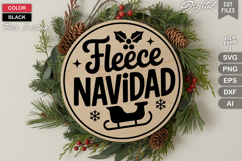 Fleece Navidad SVG | Christmas Round Sign SVG | Xmas SVG Product Image 3