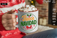 Fleece Navidad SVG | Christmas Round Sign SVG | Xmas SVG Product Image 5