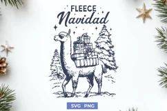 Fleece Navidad SVG PNG | Cute Llama Christmas | Funny Design Product Image 1