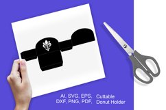 Fleur de Lis Carnival Cuttable Donut Holder SVG Template