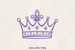 Mardi Gras Crown SVG | Fleur de Lis Royal Crown Clipart PNG Product Image 1
