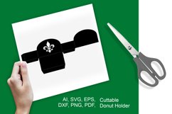 Fleur de Lis Cuttable Donut Holder SVG Template