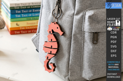 Flexible Animals Keychain Laser Cut | Wooden Seahorse | CNC Product Image 1