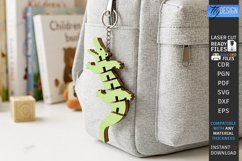 Flexible Animals Keychain Laser Cut | Wooden Crocodile | CNC Product Image 1