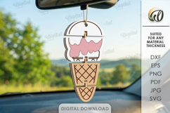 3D Flexible Car Charm Laser Cut. Car Accessory SVG Product Image 1