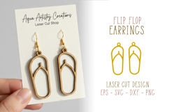 Flip Flop Earrings Laser Cut SVG Template Product Image 1