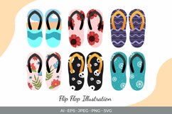 Flip Flop Illustration Set SVG Product Image 1