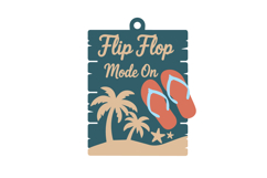 Flip Flop Mode On Beach Sign SVG Laser Cut Design Product Image 2