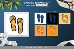 3D Papercut Summer Flip Flop Mandala Layered Template Product Image 1
