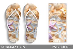 Sea Flip Flop Sublimation. Beach Flip Flop Design Product Image 1