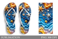 Sea Flip Flop Sublimation. Sea Flip Flop Design Product Image 1