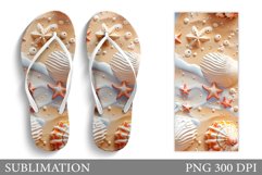Beach Flip Flop Sublimation. Sea Flip Flop Design Product Image 1