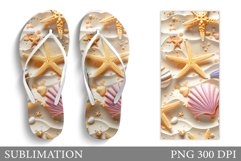 Sea Flip Flop Sublimation. Beach Flip Flop Design Product Image 1