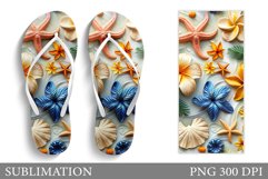 Sea Flip Flop Sublimation. Tropical Flip Flop Design Product Image 1