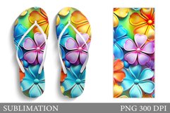 3D Flowers Flip Flop Sublimation. Flowers Flip Flop Design Product Image 1
