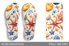 Beach Flip Flop Sublimation. Sea Flip Flop Design Product Image 1