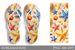 Sea Flip Flop Sublimation. Sea Flip Flop Design Product Image 1