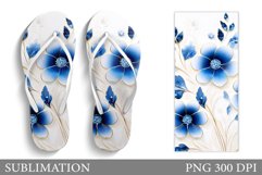 Flowers Flip Flop Sublimation. Floral Flip Flop Design Product Image 1