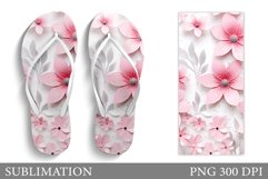 Flowers Flip Flop Sublimation. Summer Flip Flop Design Product Image 1