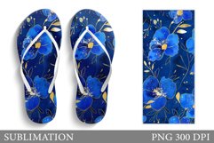 Flowers Flip Flop Sublimation. Floral Flip Flop Design Product Image 1