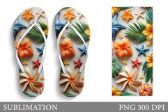 Tropical Flip Flop Design. Sea Flip Flop Sublimation Product Image 1