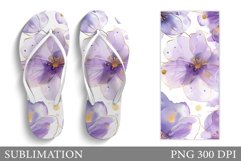 Flowers Flip Flop Sublimation. Flowers Flip Flop Design Product Image 1