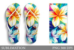 Flowers Flip Flop Sublimation. Summer Flip Flop Design Product Image 1