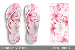 Flowers Flip Flop Sublimation. Floral Flip Flop Sublimation Product Image 1