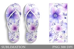 Flowers Flip Flop Sublimation. Floral Flip Flop Sublimation Product Image 1