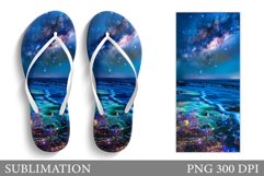 Beach Flip Flop Sublimation. Sea Flip Flop Design Product Image 1
