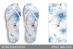 Flowers Flip Flop Sublimation. Floral Flip Flop Design Product Image 1