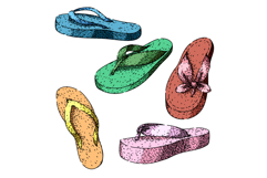 flip flops set sketch hand drawn Product Image 1