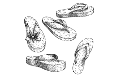 flip flops set sketch hand drawn Product Image 1