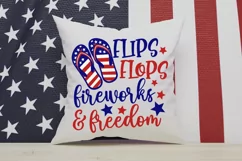 Flip Flops Fireworks And Freedom SVG, 4th Of July SVG Design Product Image 2