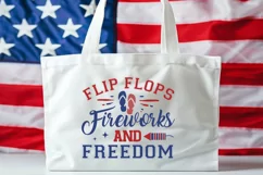Flip Flops Fireworks And Freedom SVG, 4th Of July SVG Design Product Image 4