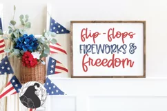 Flip-Flops Fireworks and Freedom SVG, 4th of July SVG Product Image 2