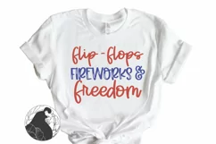 Flip-Flops Fireworks and Freedom SVG, 4th of July SVG Product Image 1