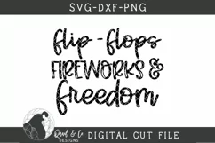 Flip-Flops Fireworks and Freedom SVG, 4th of July SVG Product Image 4