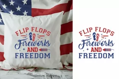 Flip Flops Fireworks And Freedom SVG, 4th Of July SVG Design Product Image 3