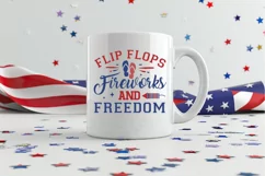 Flip Flops Fireworks And Freedom SVG, 4th Of July SVG Design Product Image 2