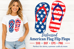 Distressed American Flag flip Flops svg, DXF, EPS, Png Product Image 1